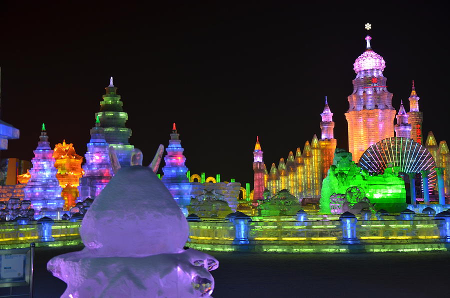 Winter Photograph - Harbin Ice and Snow Festival 2013 by Brett Geyer