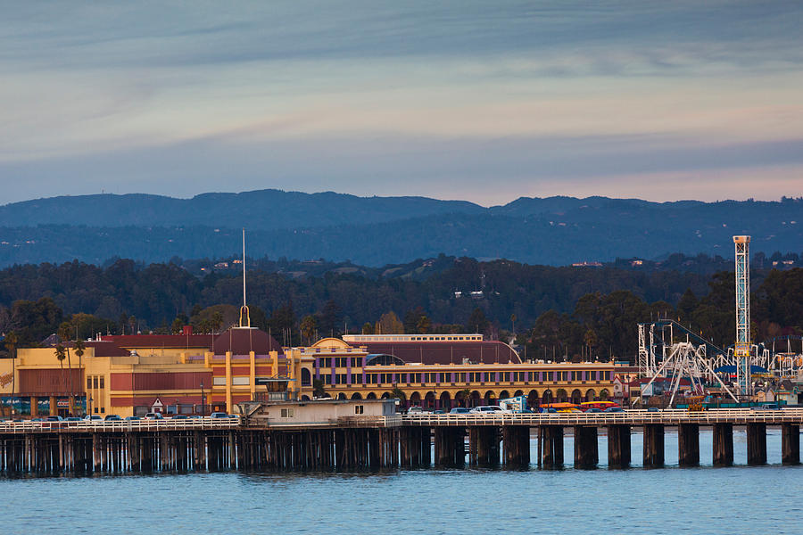 Architecture Photograph - Harbor And Municipal Wharf At Dusk by Panoramic Images