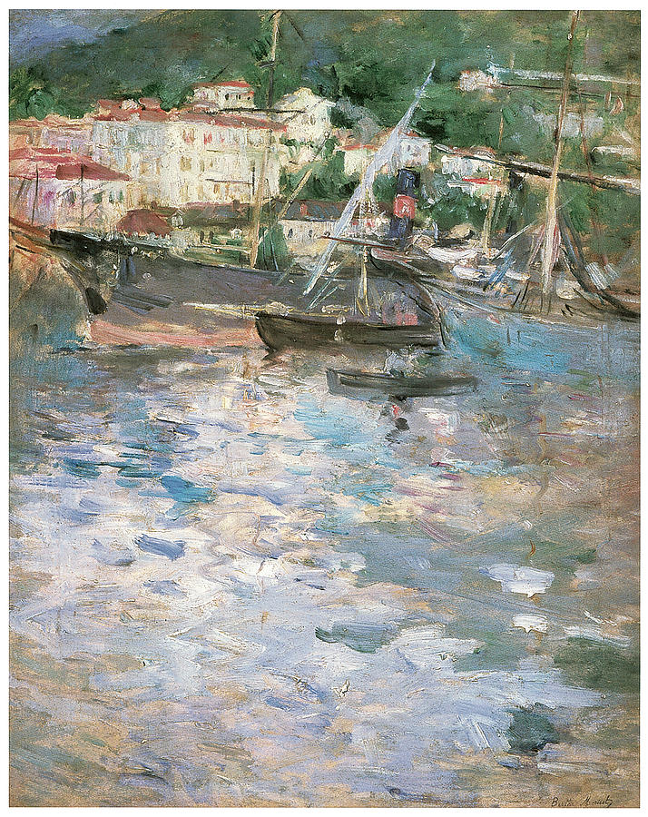 Berthe Morisot Painting - Harbor at Nice by Berthe Morisot