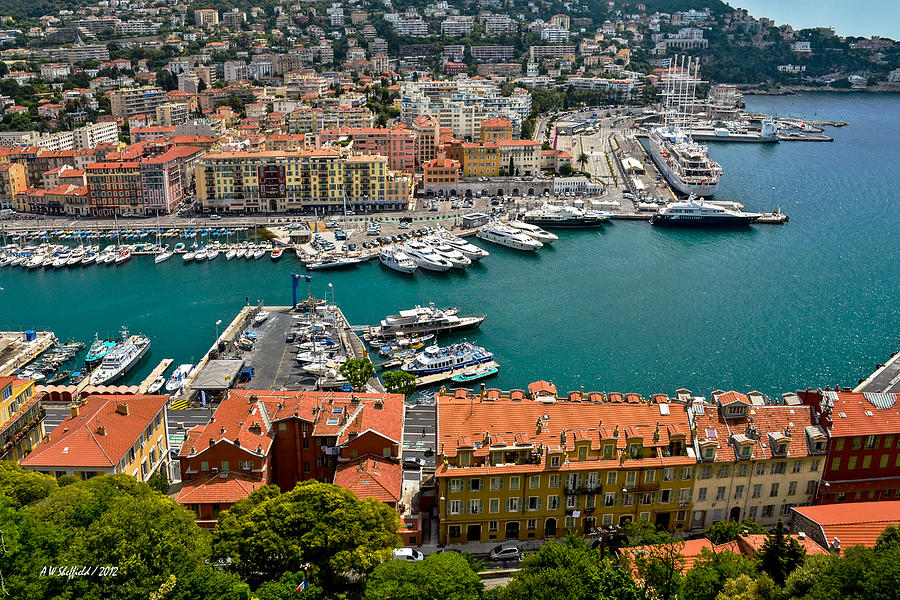 Nice Photograph - Harbor at Nice France by Allen Sheffield
