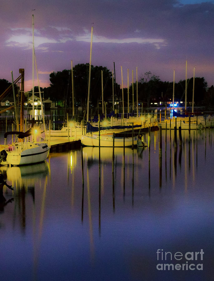 Harbor At Night Photograph by Michael Arend
