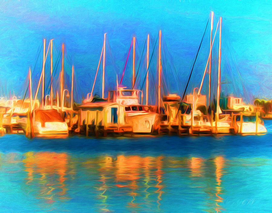 Boat Photograph - Harbor Boats Painterly by Clare VanderVeen