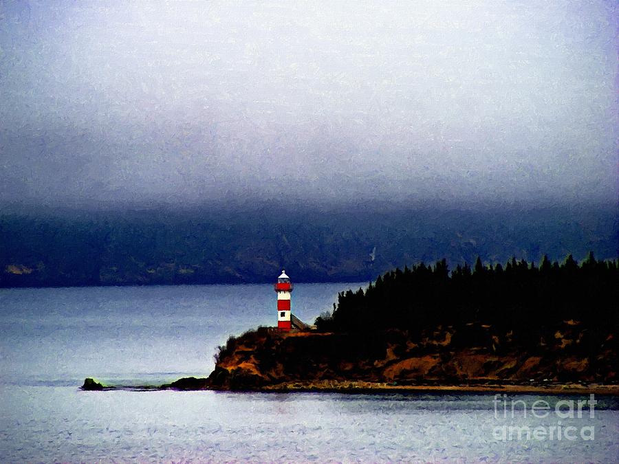 Harbor Breton Lighthouse Painterly Photograph by Barbara A Griffin