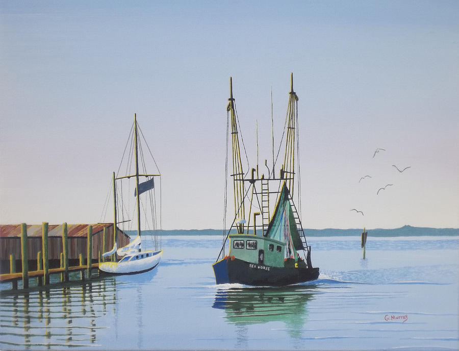 Harbor Days End Painting by Gregory Murray
