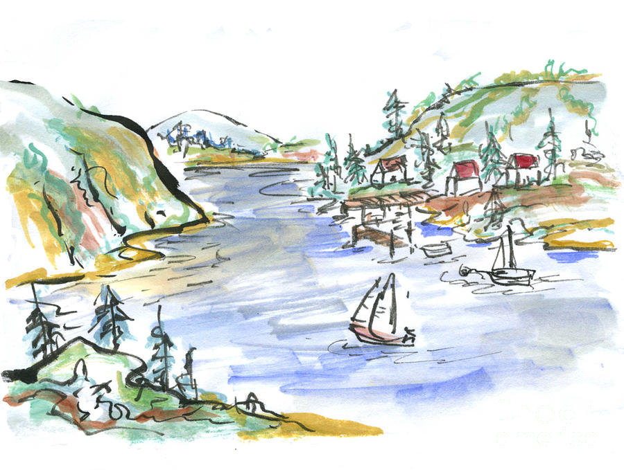 Harbor Painting by Ellen Miffitt