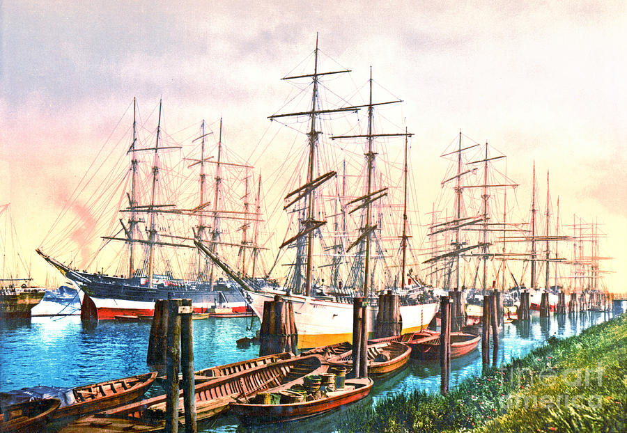 Harbor Hamburg Germany 1890 Photograph by Padre Art