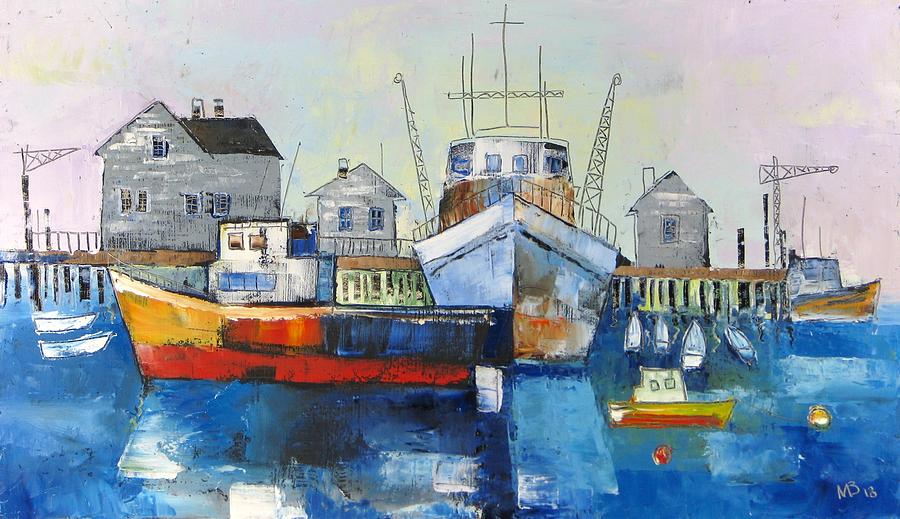 Harbor in the Maine Painting by Mikhail Zarovny
