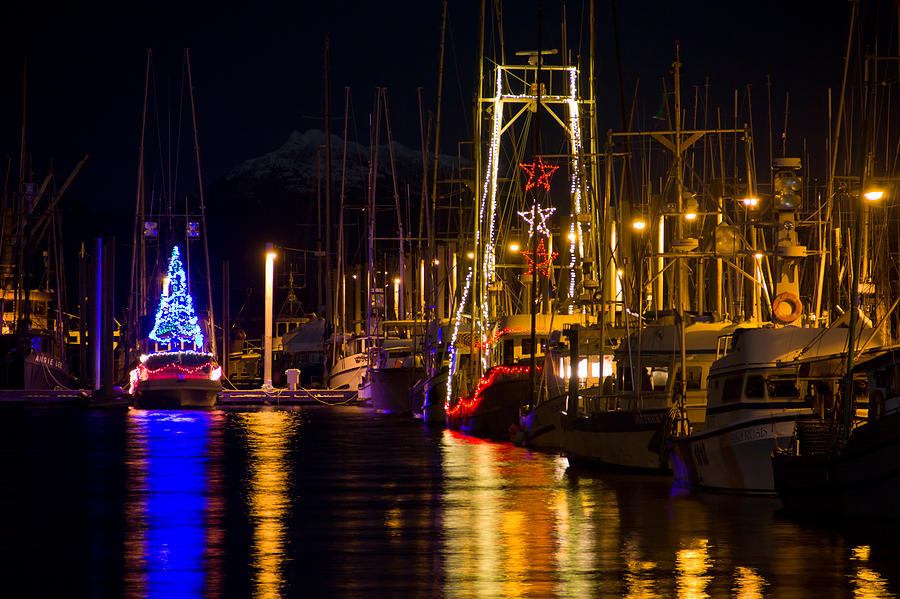 Boat Photograph - Harbor Lights Stars by Stephanie Jurries