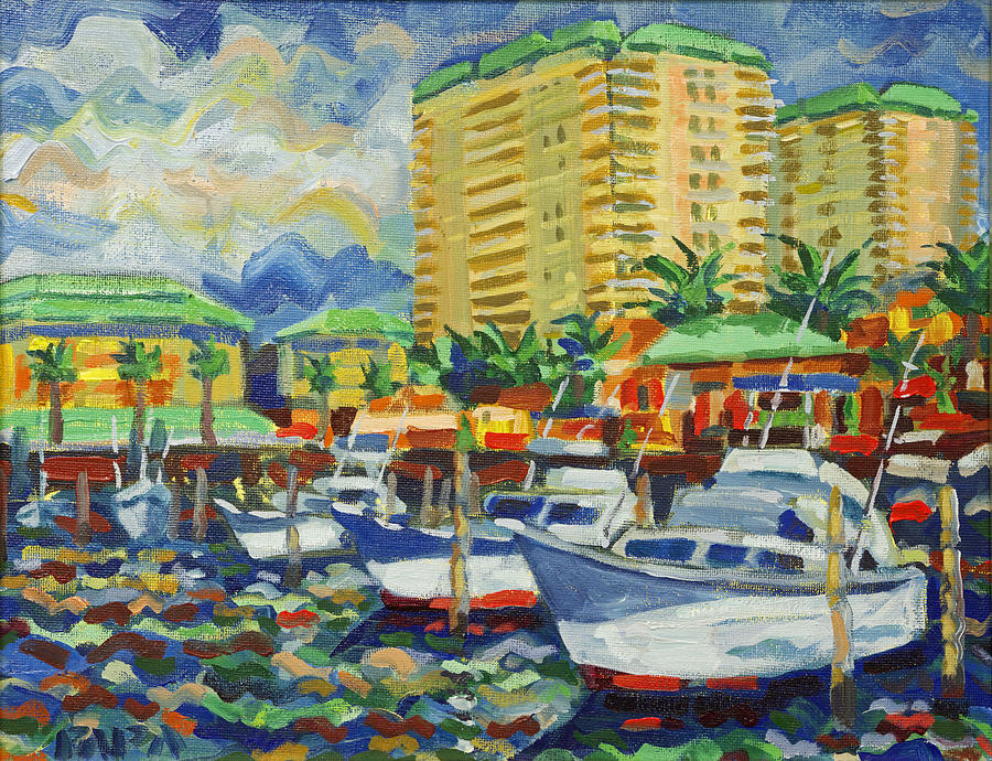 Harbor Marina Painting by Ralph Papa