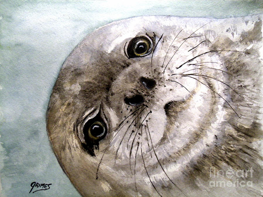 Harbor Seal Painting by Carol Grimes