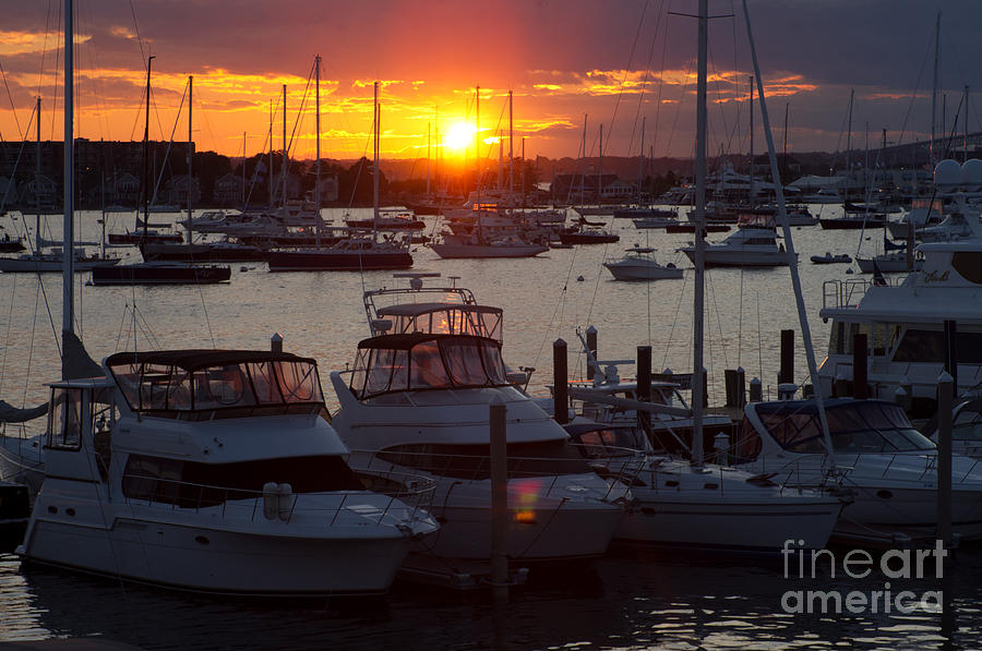 Sunset Photograph - Harbor Sunset by Ray Konopaske