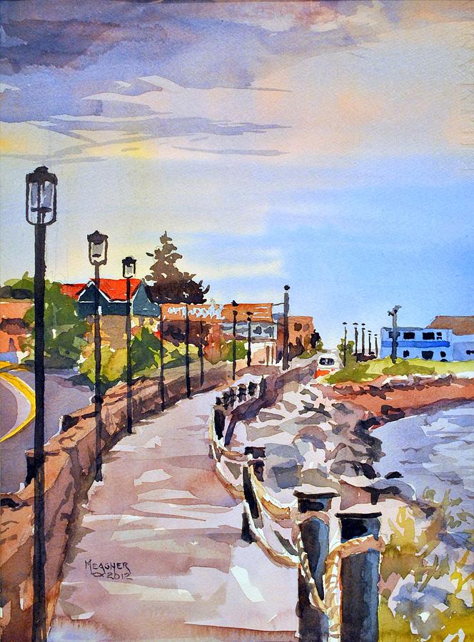 Grand Marais Painting - Harbor Walk by Spencer Meagher