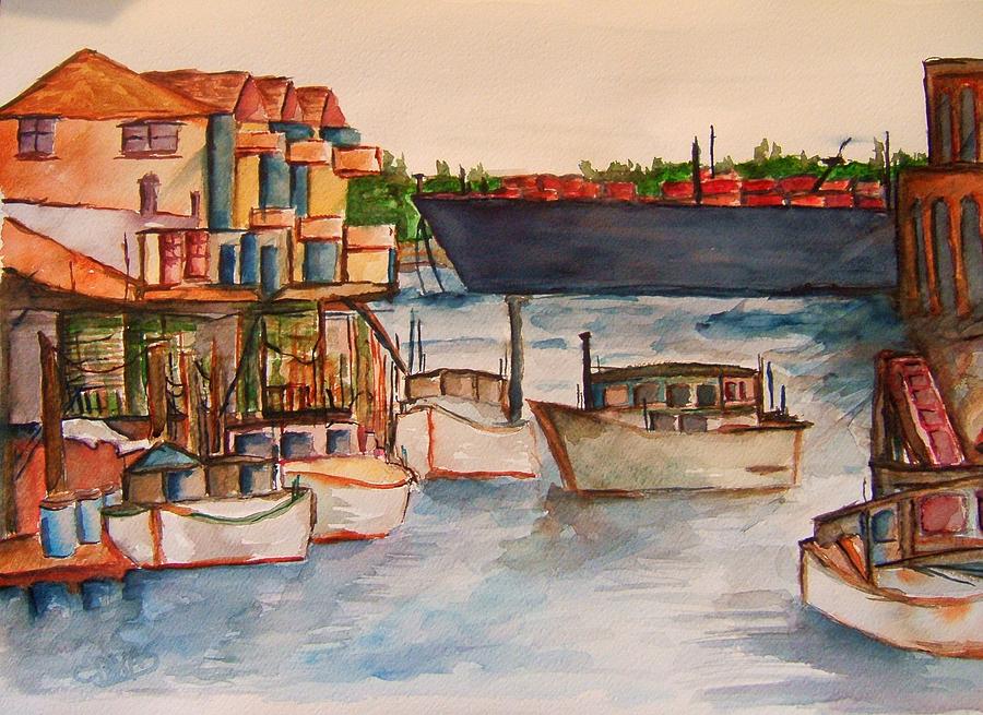 Harbour Painting by Elaine Duras