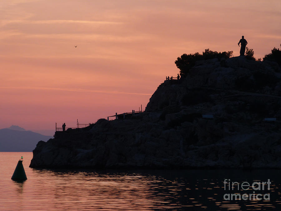 Harbour sunset - Makarska Photograph by Phil Banks