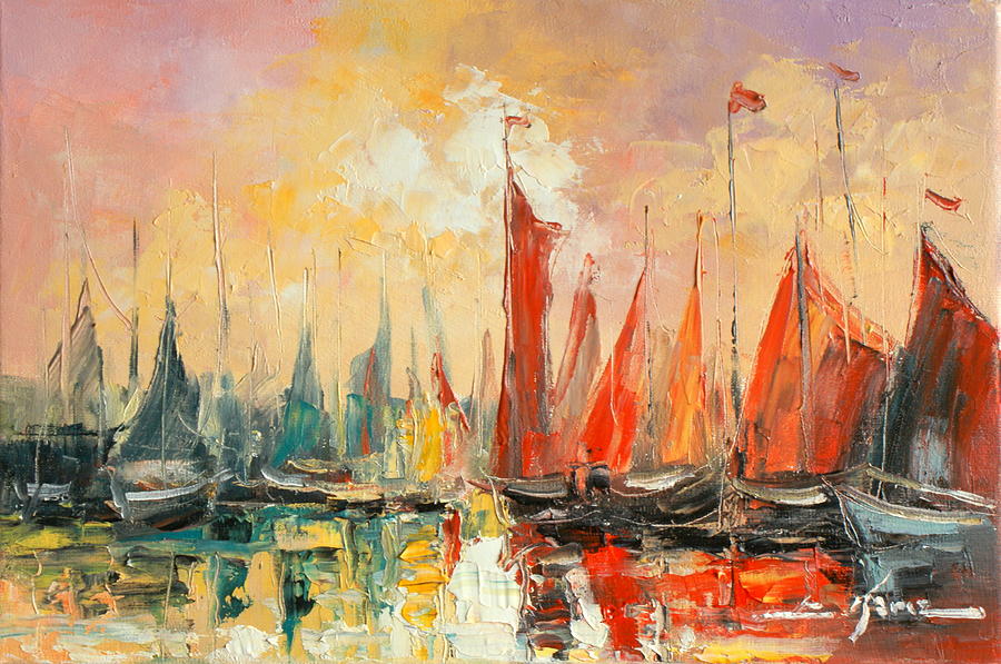 Harbour impression Painting by Luke Karcz