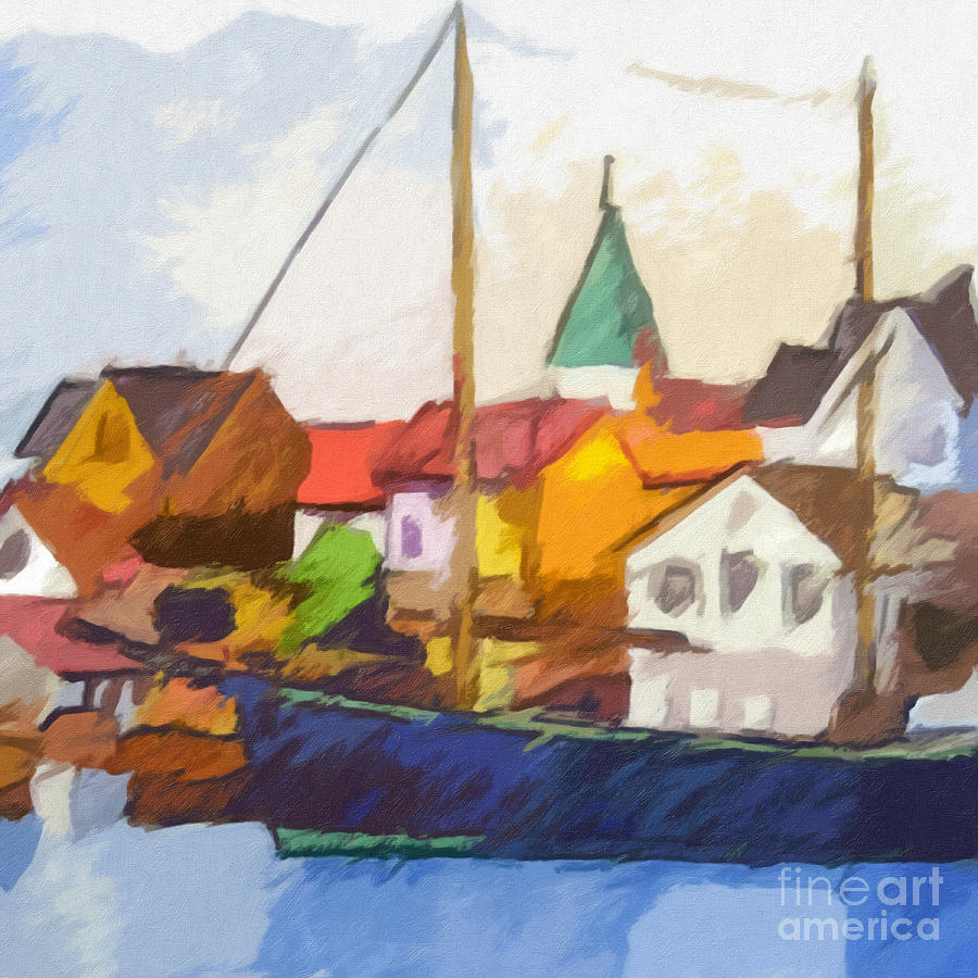 Impressionism Painting - Harbour Seascape by Lutz Baar