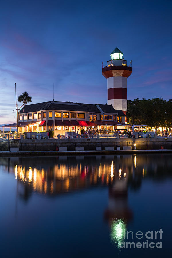 Harbour Town Lighthouse at Blue Hour Hilton Head Island South Carolina Photograph by Dawna Moore Photography
