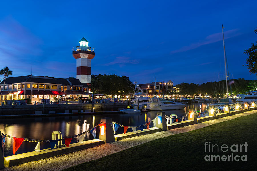 Harbour Town Lighthouse at Twilight Hilton Head Island South Carolina Photograph by Dawna Moore Photography