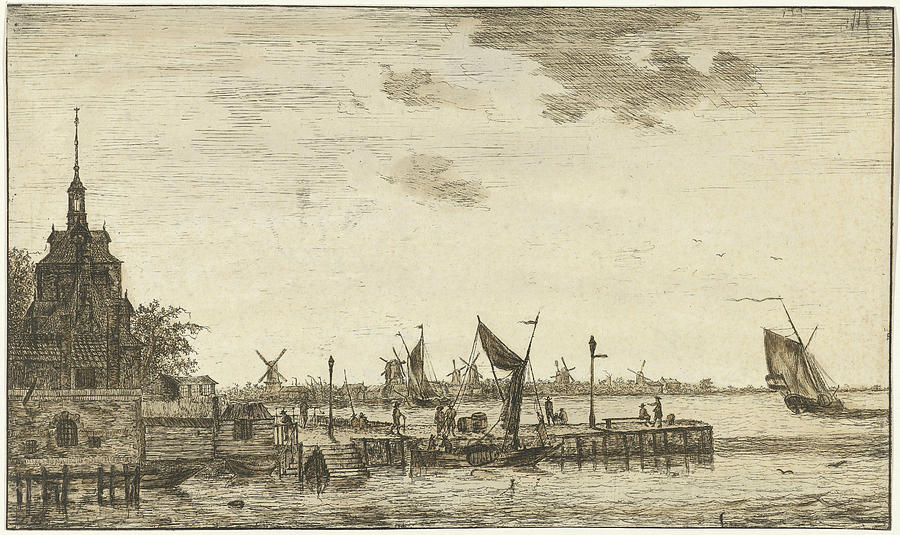 Harbour View Of The Old Hooft Rotterdam, The Netherlands Drawing by ...