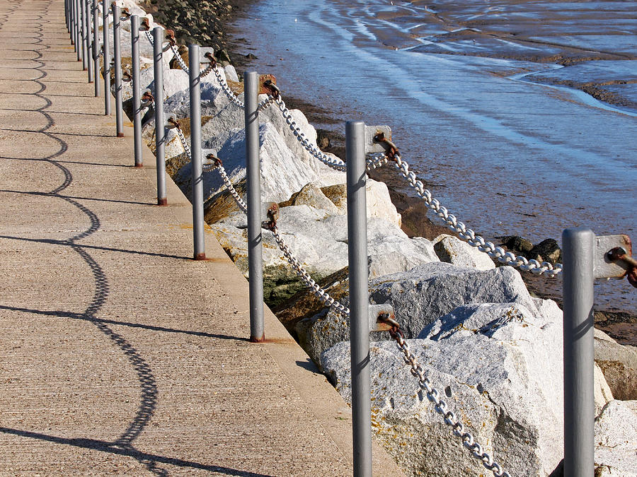 Abstract Photograph - Harbour Wall Shadows by Gill Billington
