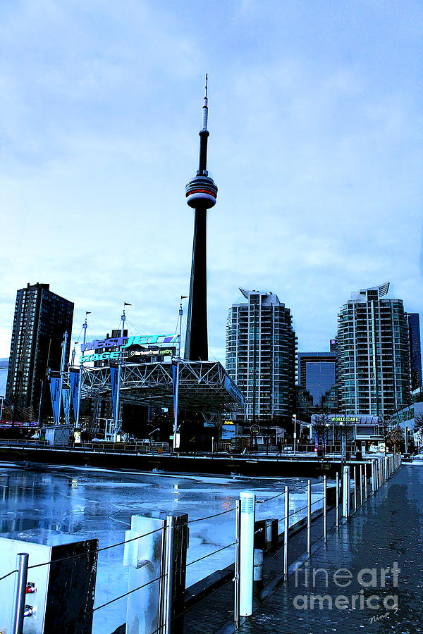 Harbourfront Ice rink with C.N. Tower Photograph by Nina Silver