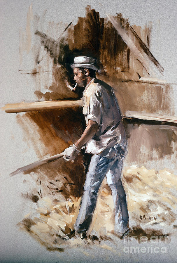 Barn Painting - Hard at Work by Richard Hauser