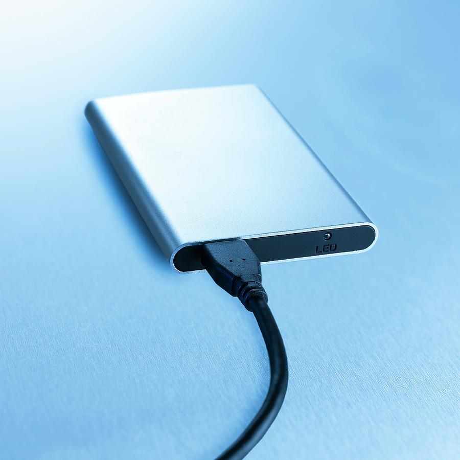 Nobody Photograph - Hard Drive And Connecting Cable by Science Photo Library