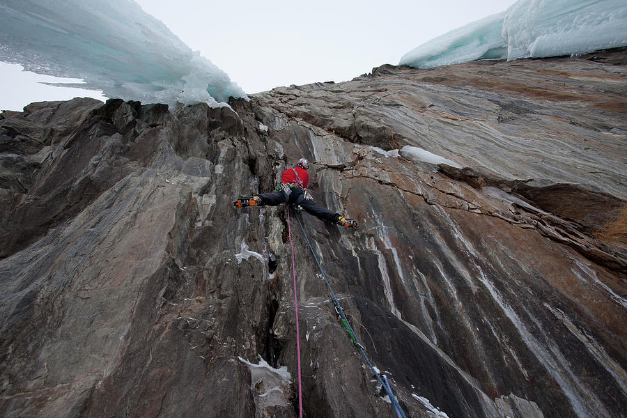 Landscape Photograph - Hard Mixed Climbing In The Chamonix by Jonathan Griffith