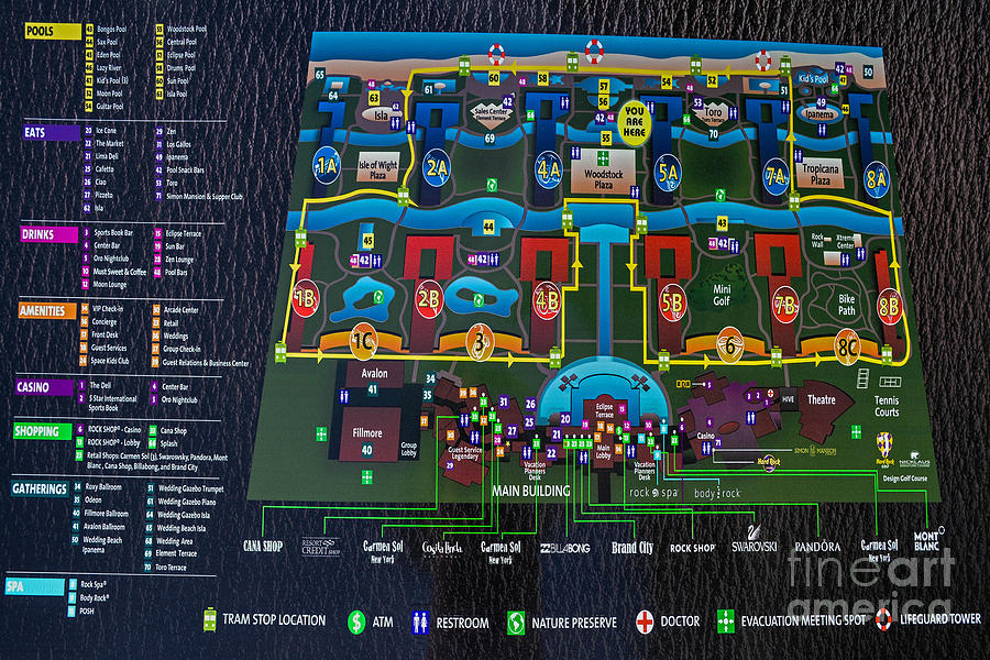 Hard Rock Resort Map Photograph by Gary Keesler - Fine Art America