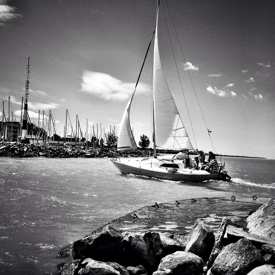 Black And White Photograph - Hard sailing by Jozsef Torsan