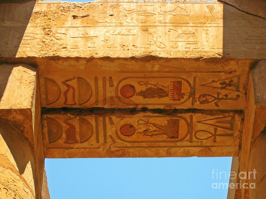 Beautiful Egypt Photograph - Hardly Faded Hieroglyphics by John Malone