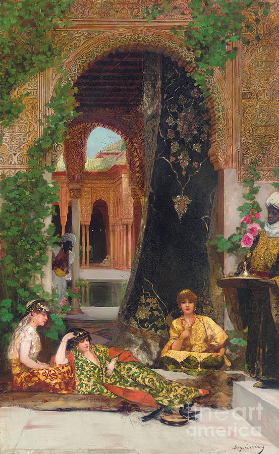 Architecture Painting - Harem Women by Jean Joseph Benjamin Constant by Jean Joseph Benjamin Constant