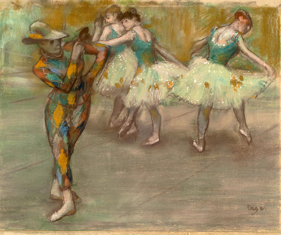 Edgar Degas Painting - Harlequin dance by Edgar Degas