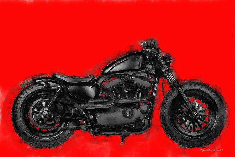 Harley 48 Painting by Wayne Bonney