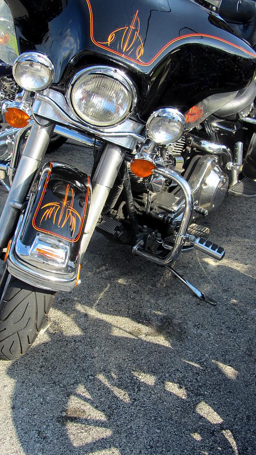 Harley Close-up w Shadow 1 Photograph by Anita Burgermeister