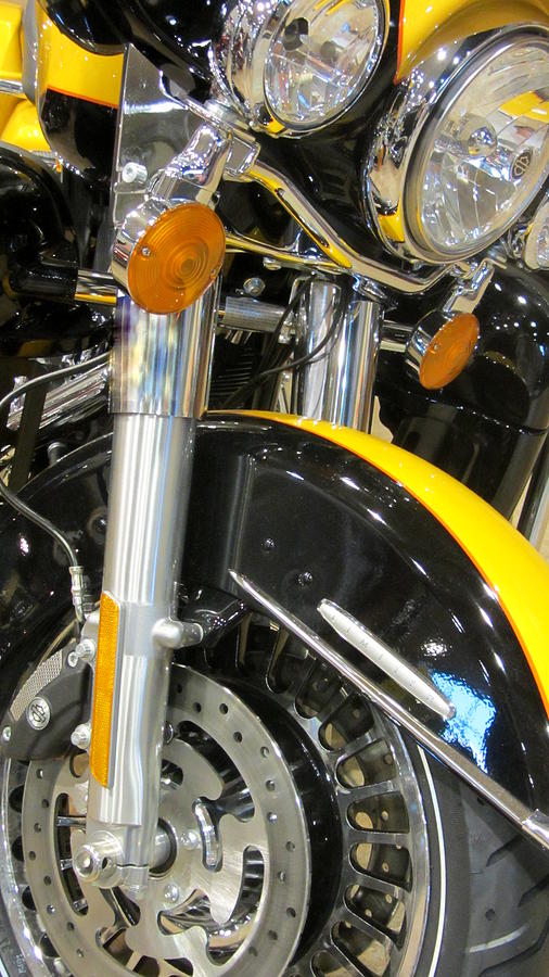 Harley Close-up Yellow 1 Photograph by Anita Burgermeister