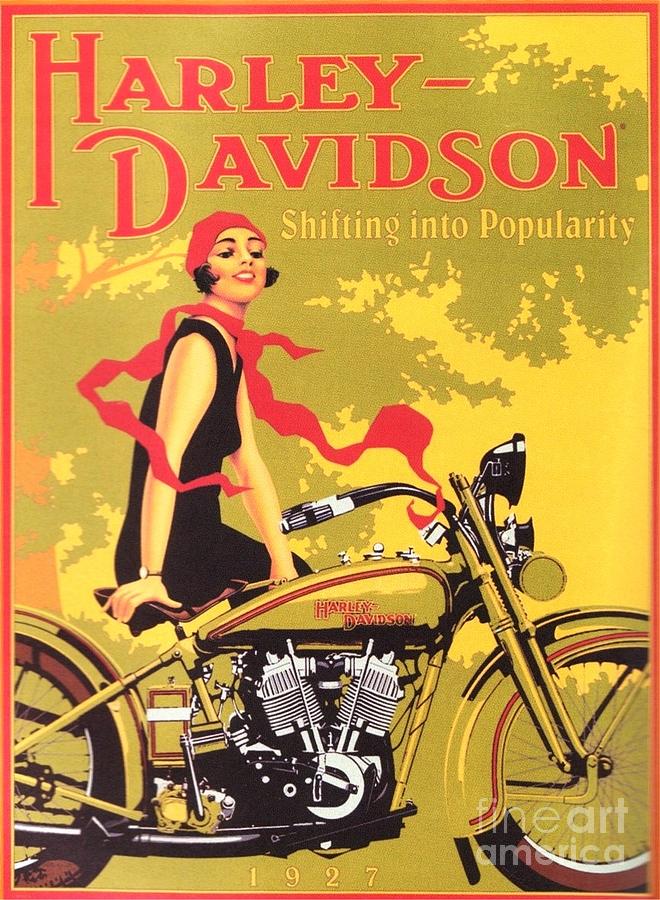 Harley Davidson Painting - Harley Davidson 1927 Poster by Thea Recuerdo