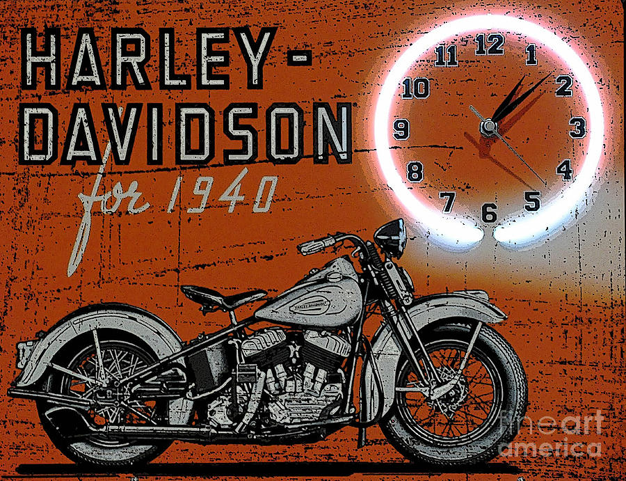 Vintage Sign Mixed Media - Harley Davidson 1940s Sign by Marvin Blaine