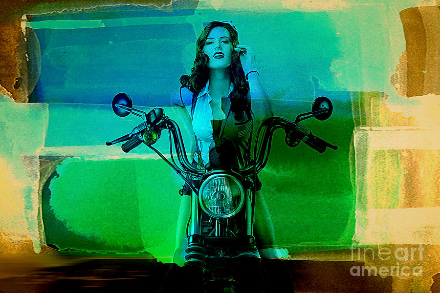 Home Mixed Media - Harley Davidson Ad by Marvin Blaine