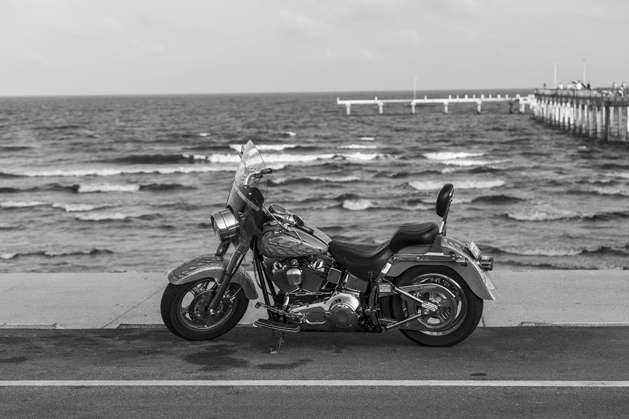 HArley Davidson at Gulf of Mexico  Photograph by John McGraw