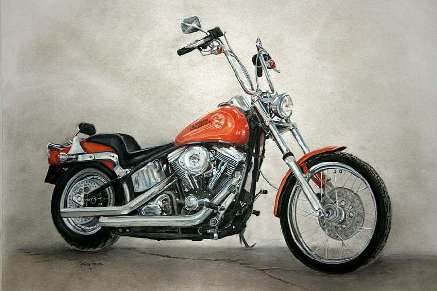 Harley Davidson Pastel by Heather Gessell - Pixels