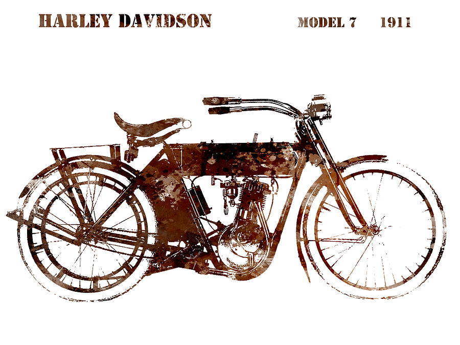 Harley Davidson Model 7 1911 Digital Art by Patricia Lintner