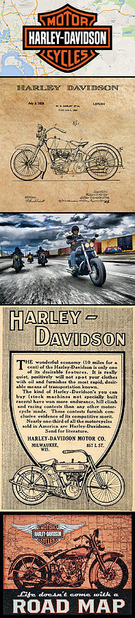 Harley-Davidson Montage Digital Art by Photographic Art by Russel Ray Photos