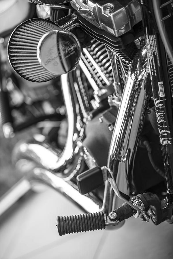 Harley engine and kickstand Photograph by John McGraw