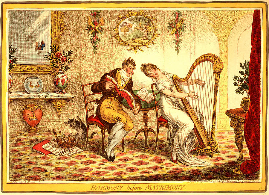 London Drawing - Harmony Before Matrimony, Gillray, James by Litz Collection