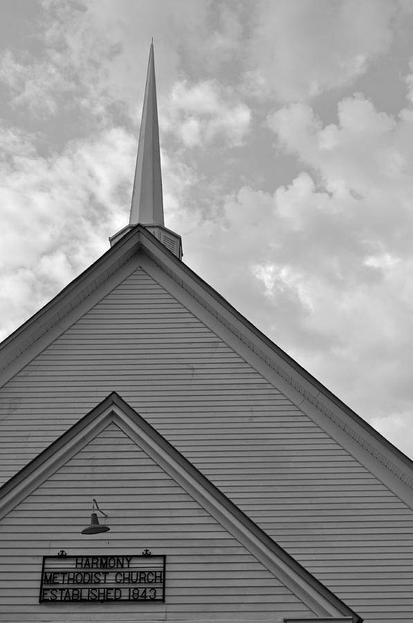 Harmony Methodist Church Black and White Photograph by Bruce Gourley