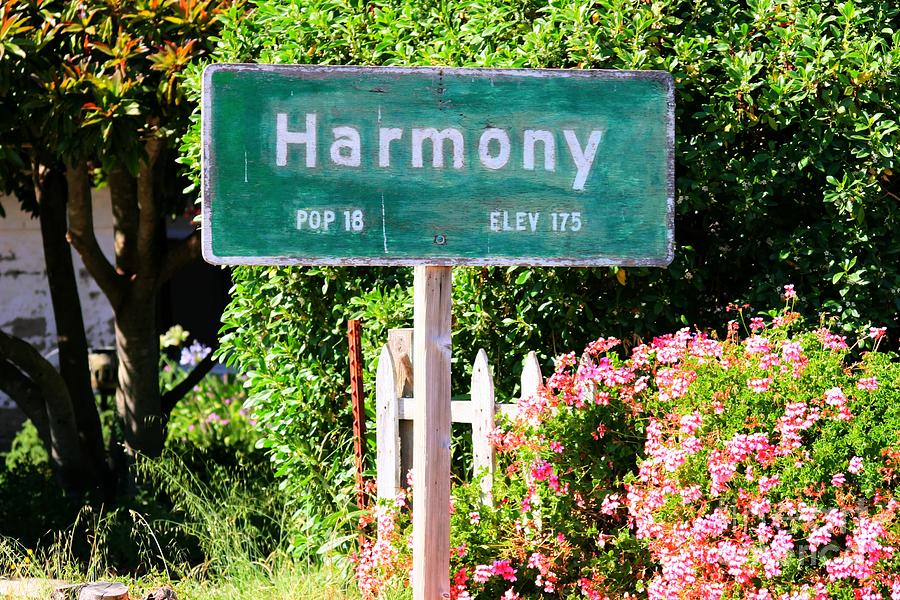 Harmony Town Sign Photograph