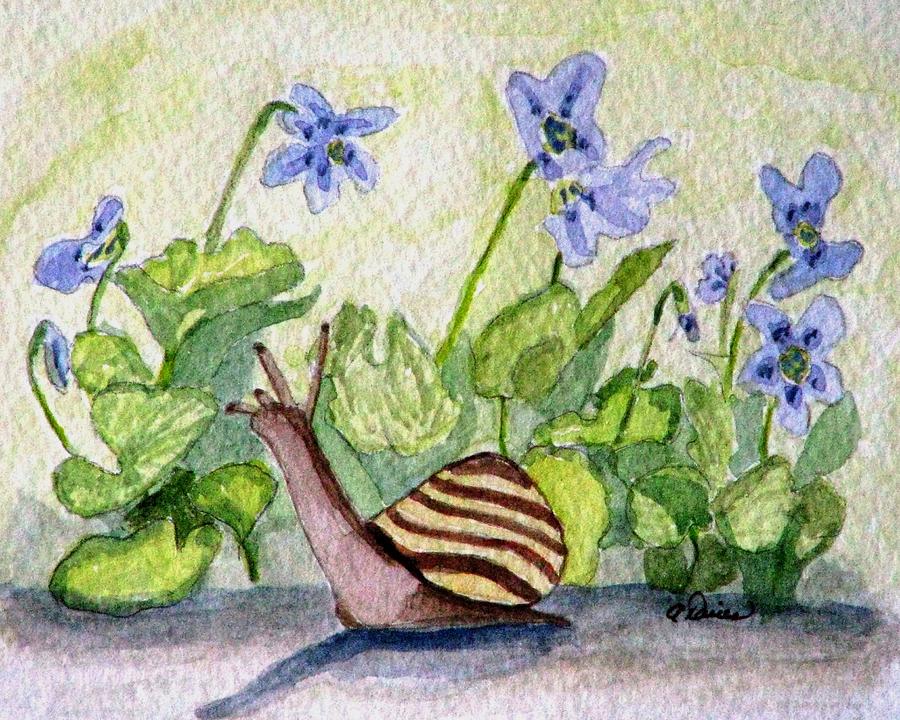 Harold in the Violets Painting by Angela Davies