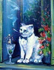 Harold The Cat Painting by Philip Corley