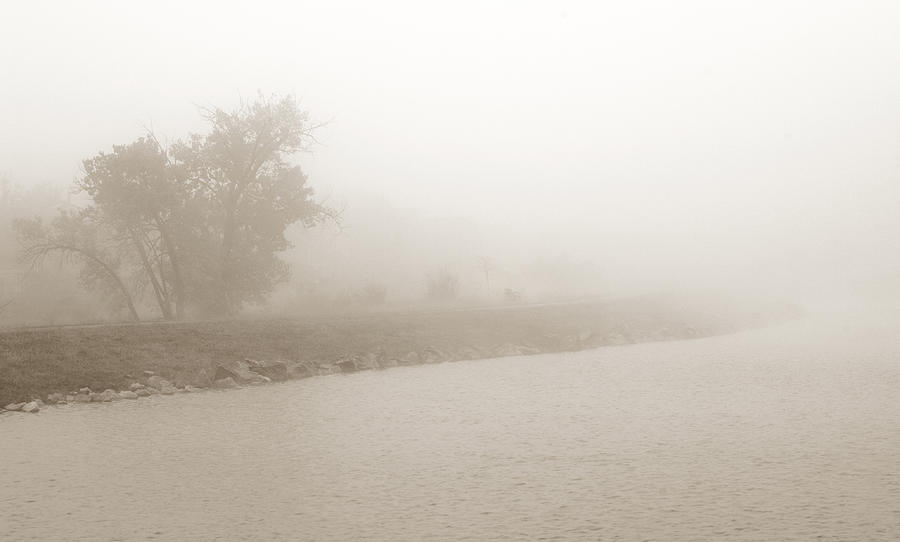 Harpers Lake in Fog Photograph by Marilyn Hunt